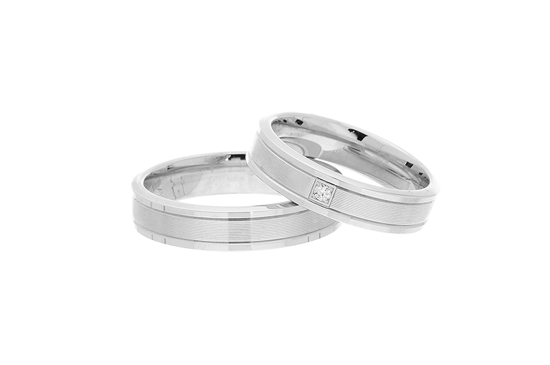 18ct White Gold Wedding Ring With Diamond The Jewel Box Gibraltar 18ct White Gold Wedding Ring With Diamond Zoom 418 00