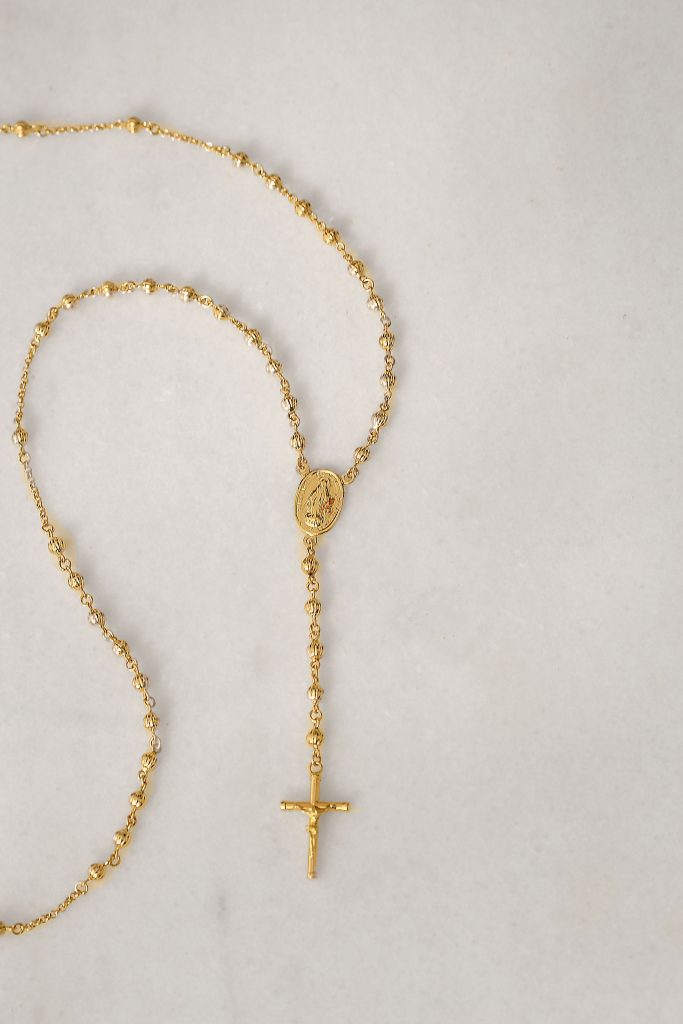 18ct Yellow Gold 4mm Lined Bead Rosary – The Jewel Box Gibraltar